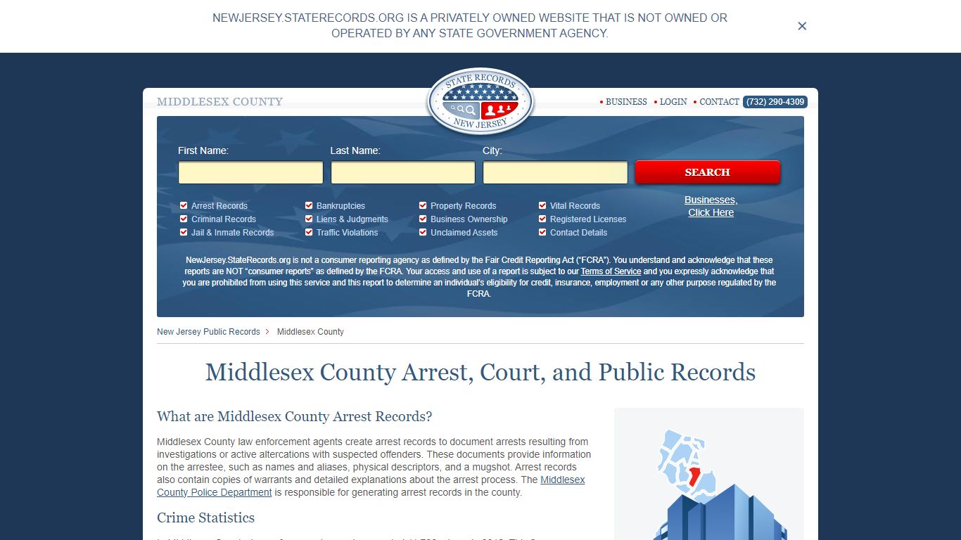 Middlesex County Arrest, Court, and Public Records