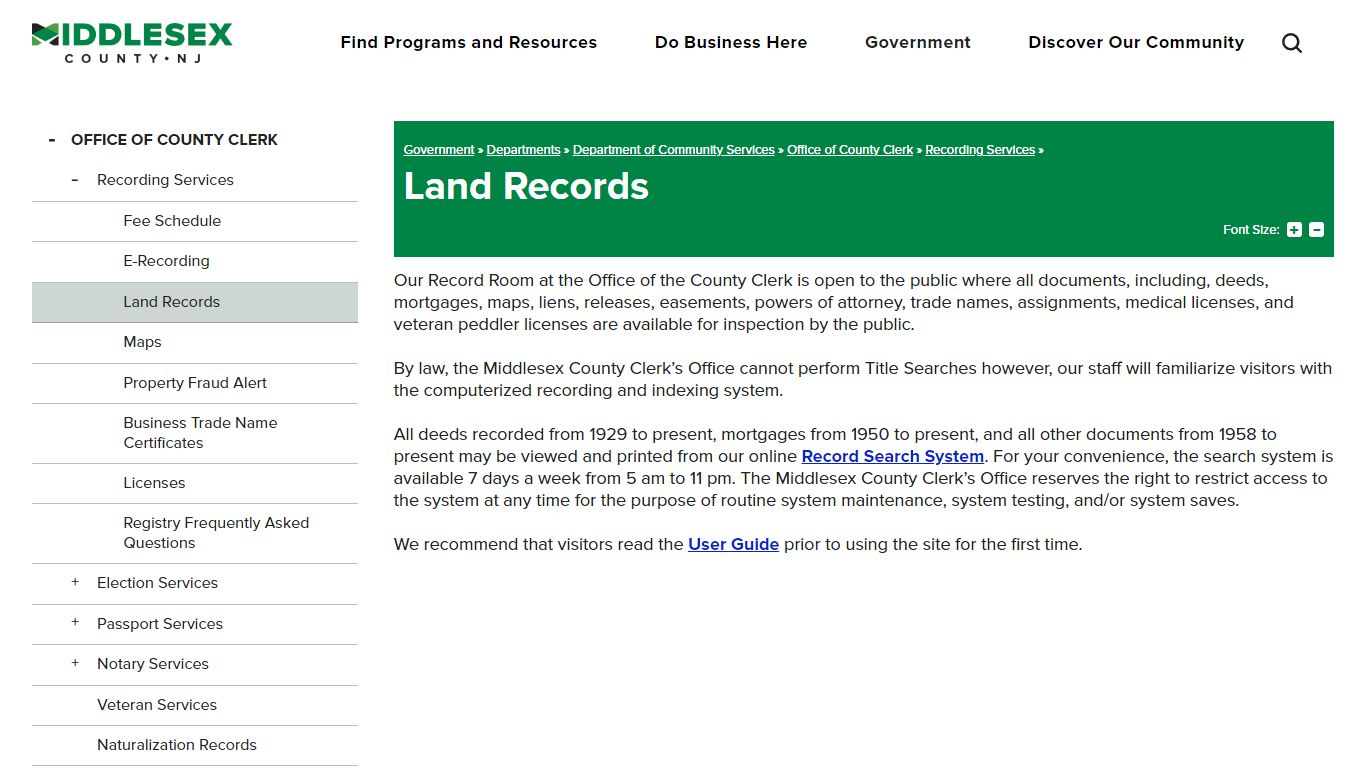 Land Records | Middlesex County NJ